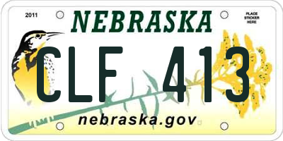 NE license plate CLF413