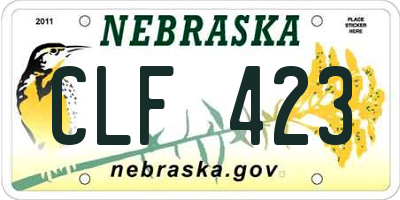 NE license plate CLF423
