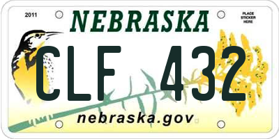 NE license plate CLF432