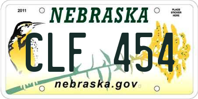 NE license plate CLF454