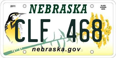 NE license plate CLF468