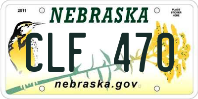 NE license plate CLF470