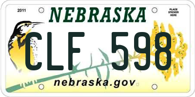 NE license plate CLF598