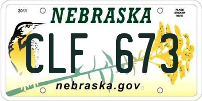 NE license plate CLF673