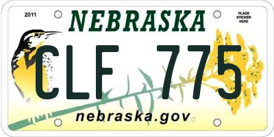 NE license plate CLF775
