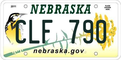 NE license plate CLF790