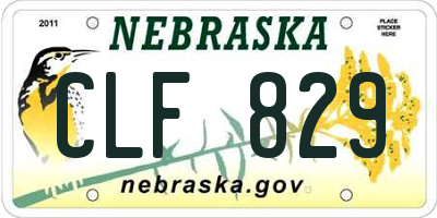 NE license plate CLF829