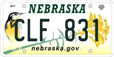 NE license plate CLF831
