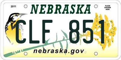 NE license plate CLF851