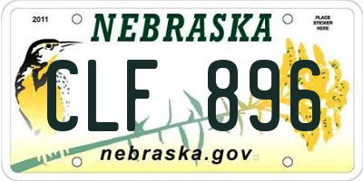 NE license plate CLF896