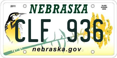NE license plate CLF936
