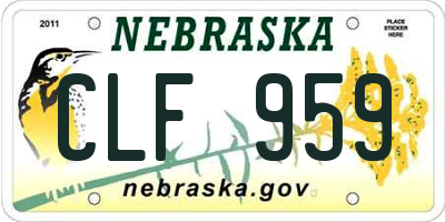 NE license plate CLF959