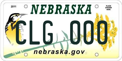 NE license plate CLG000