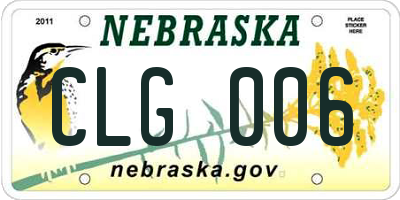 NE license plate CLG006
