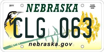 NE license plate CLG063