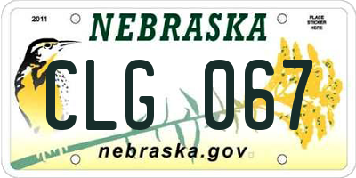 NE license plate CLG067