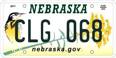 NE license plate CLG068
