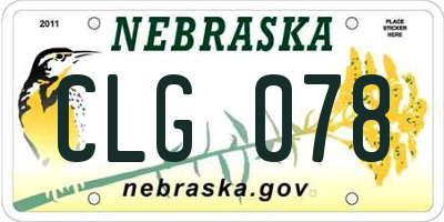 NE license plate CLG078