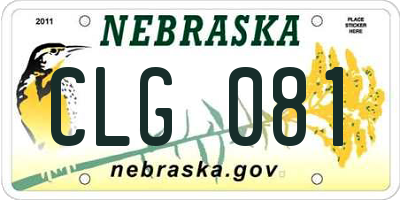 NE license plate CLG081