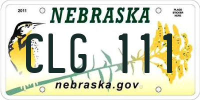 NE license plate CLG111