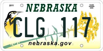 NE license plate CLG117