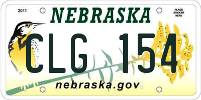 NE license plate CLG154