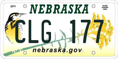 NE license plate CLG177