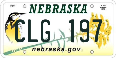 NE license plate CLG197