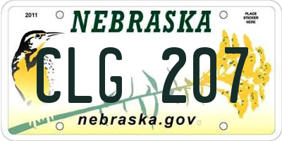 NE license plate CLG207