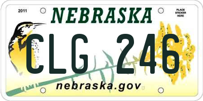 NE license plate CLG246