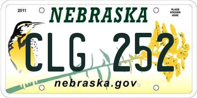 NE license plate CLG252