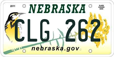 NE license plate CLG262