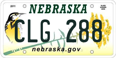 NE license plate CLG288