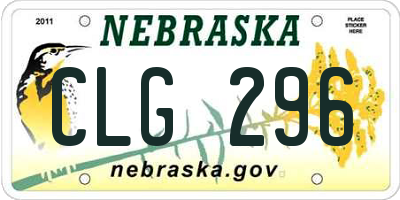 NE license plate CLG296