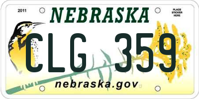NE license plate CLG359