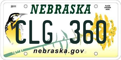 NE license plate CLG360