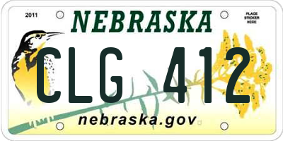 NE license plate CLG412