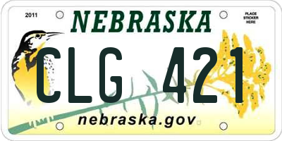 NE license plate CLG421