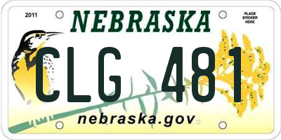 NE license plate CLG481