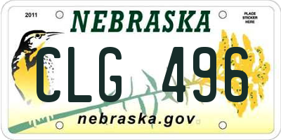 NE license plate CLG496