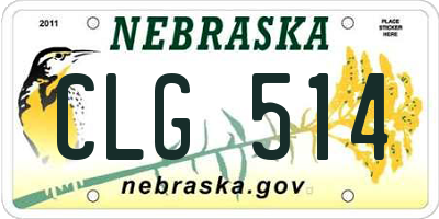 NE license plate CLG514