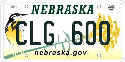 NE license plate CLG600