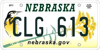NE license plate CLG613