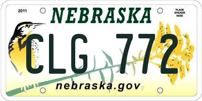NE license plate CLG772