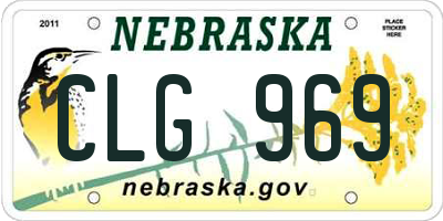 NE license plate CLG969