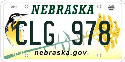 NE license plate CLG978