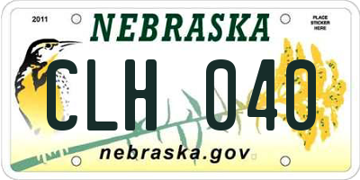NE license plate CLH040