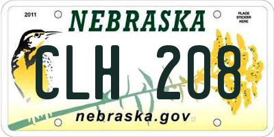 NE license plate CLH208