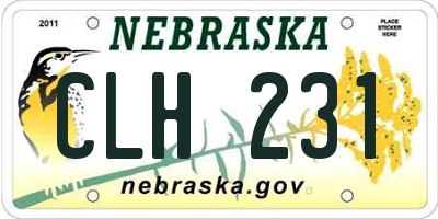 NE license plate CLH231