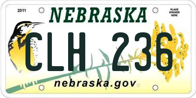 NE license plate CLH236